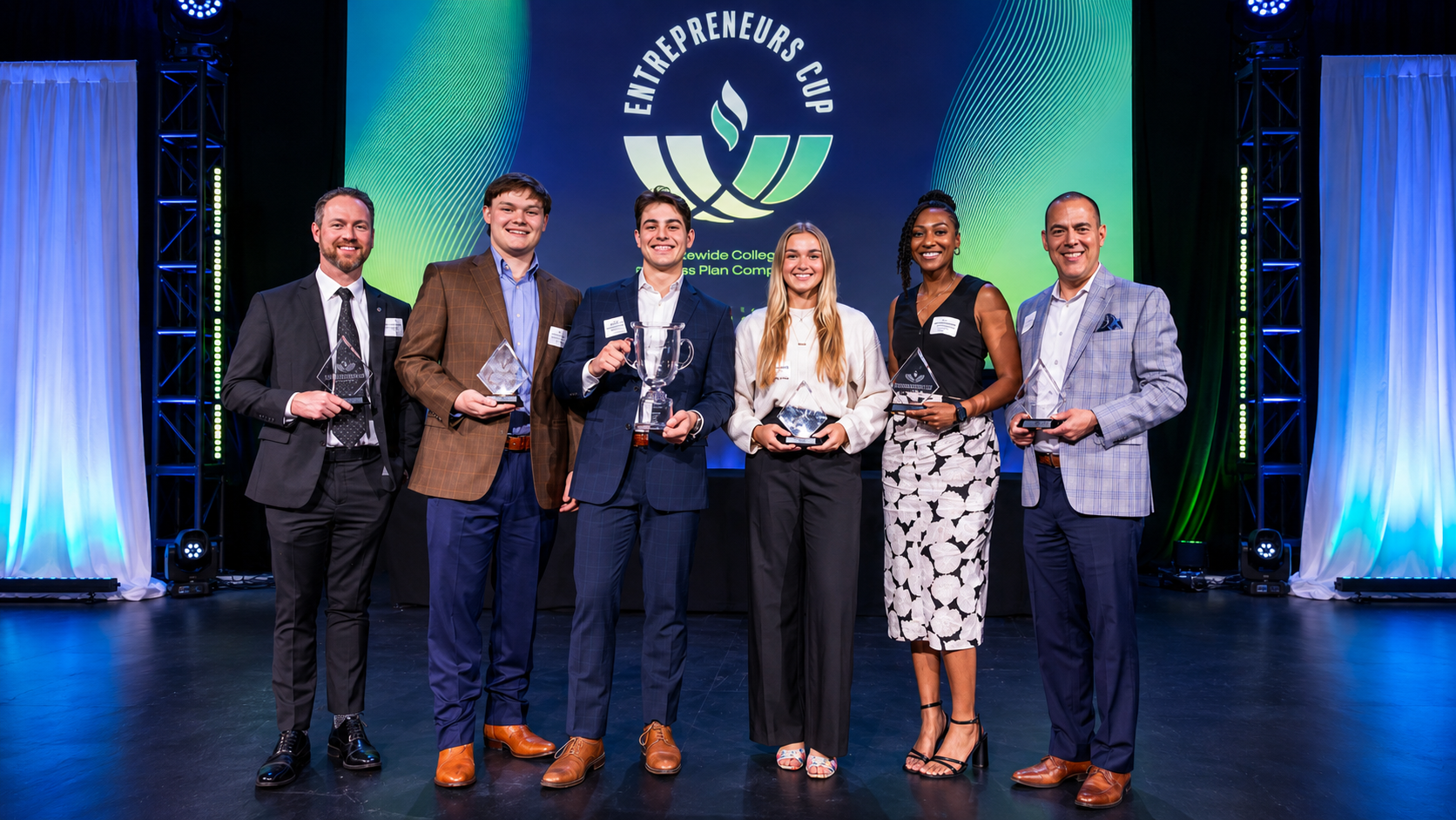 GreenSense co-founders and team celebrate winning the 2026 i2e Entrepreneur's Cup